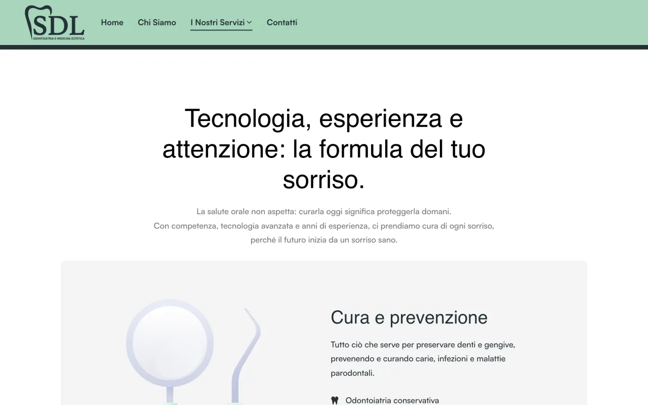 Studio Dentistico Liberti — le aree di intervento, descritte con il linguaggio del paziente